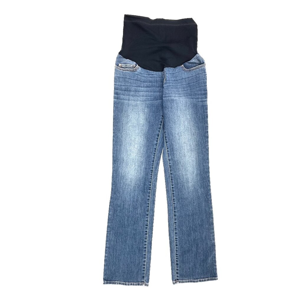 Liz Lange Maternity Bootcut Full Panel Women's size 4 Dark Wash Blue Denim Jeans